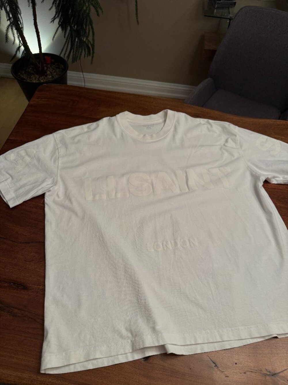 White All Saints T-Shirt XXL with Biggie Logo - oversized